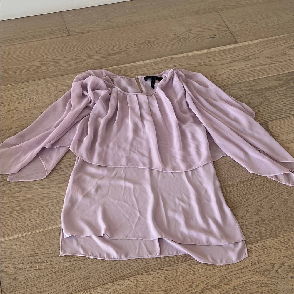 BCBGMaxAzria Lavender Chiffon Blouse Lilac